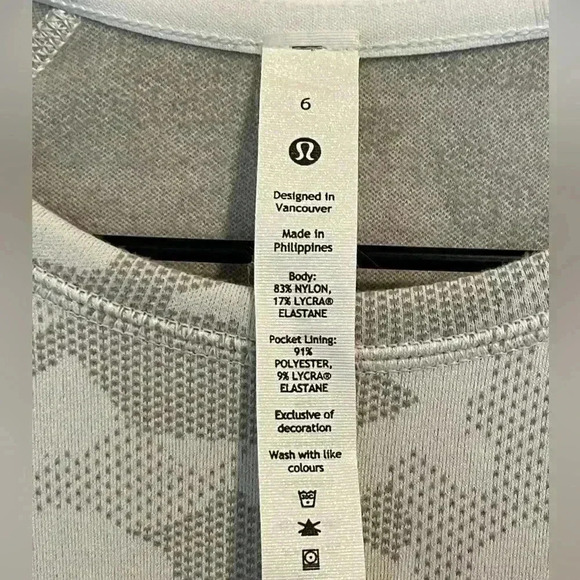 Lululemon Rula Run Long Sleeve Top | Heritage Camo Jacquard Grey | Size 6 - Picture 4 of 15